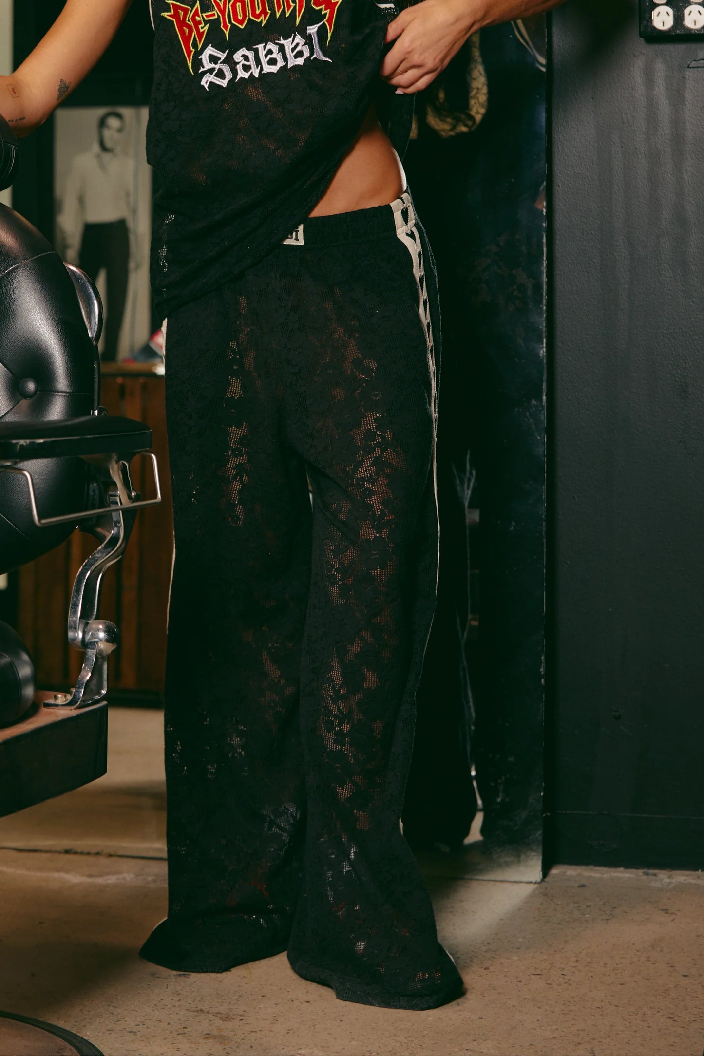 Sabbi - The Raving Hearts Lace Pant - Black