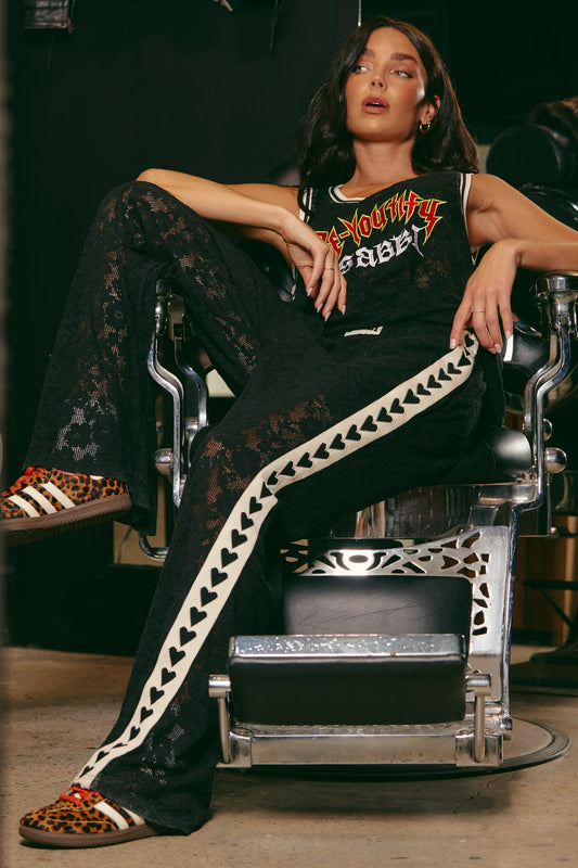 Sabbi - The Raving Hearts Lace Pant - Black