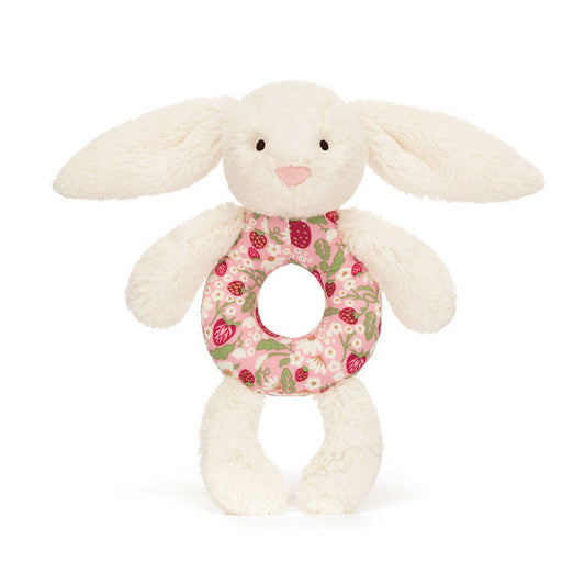 Jellycat - Blossom Cream Bunny Berry - Ring Rattle