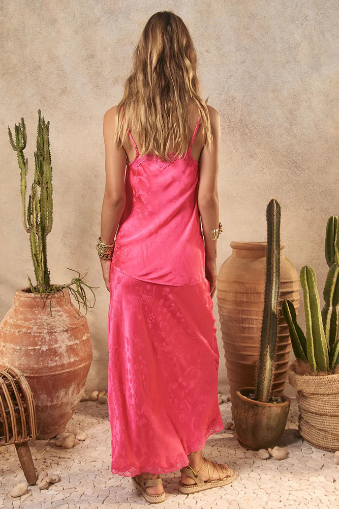 Spell - Boudoir Bias Skirt - Fuchsia