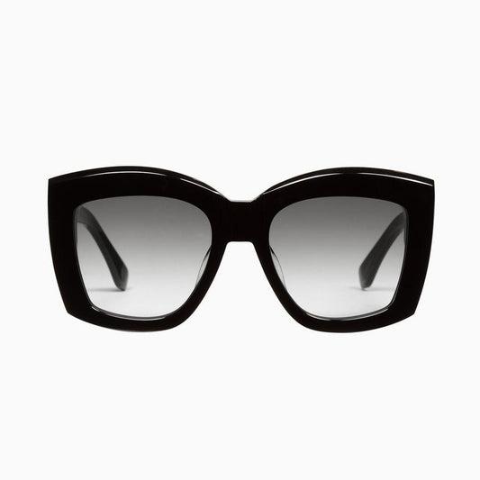 Valley Eyewear - Coltrane - Gloss Black w. Gold Metal Trim / Black Gradient Lens
