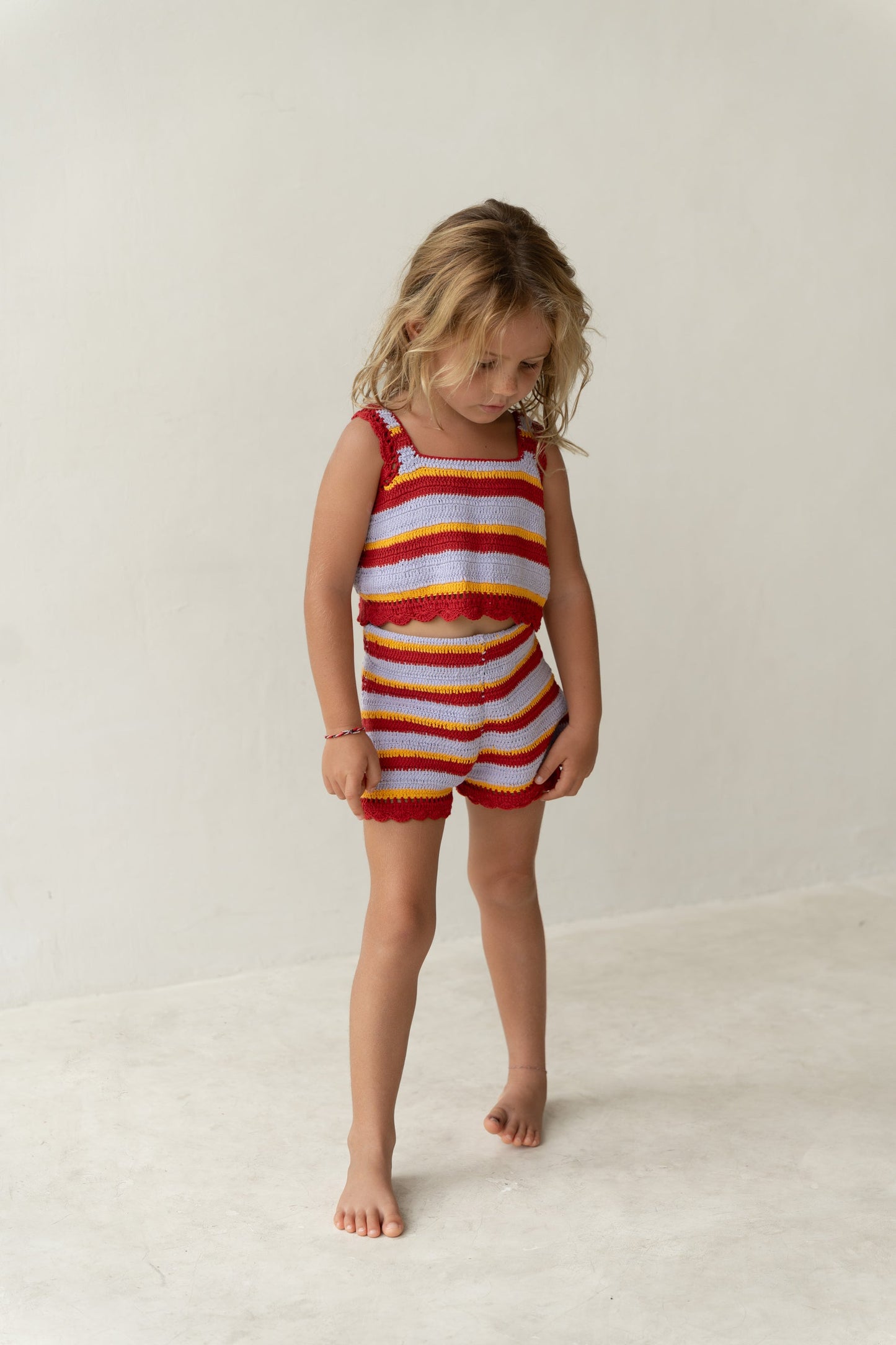 Illoura The Label - Crochet Top - Sunset Stripe