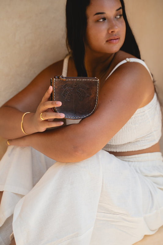 Hobo and Hatch - Palms Pouch - Vintage Brown