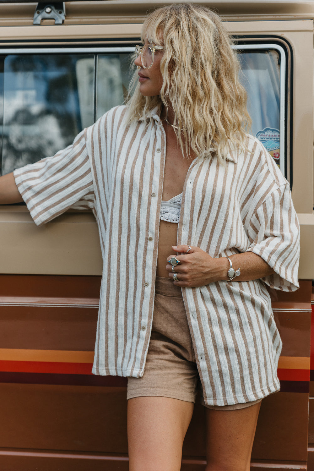 Ottway The Label - Lane - Stripe Textured Shirt - Unisex