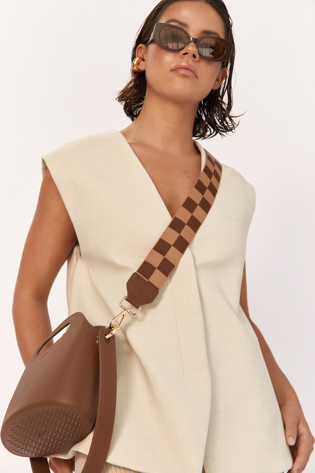 Nim The Label - Shoulder Strap - Cocoa Check