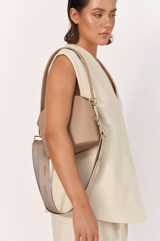 Nim The Label - Shoulder Strap - Taupe Mono - Gold or Silver