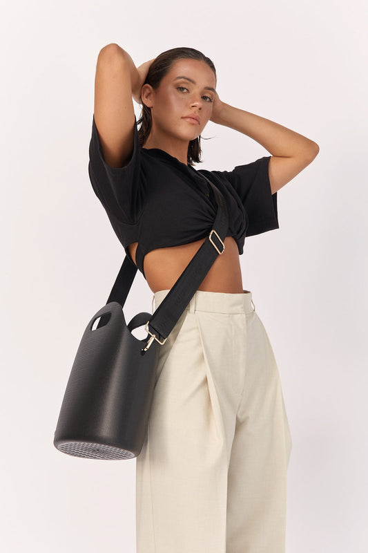 Nim The Label - Shoulder Strap - Black Mono - Gold or Silver