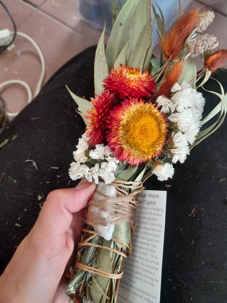 Success Smudge Stick - Citrine Quartz