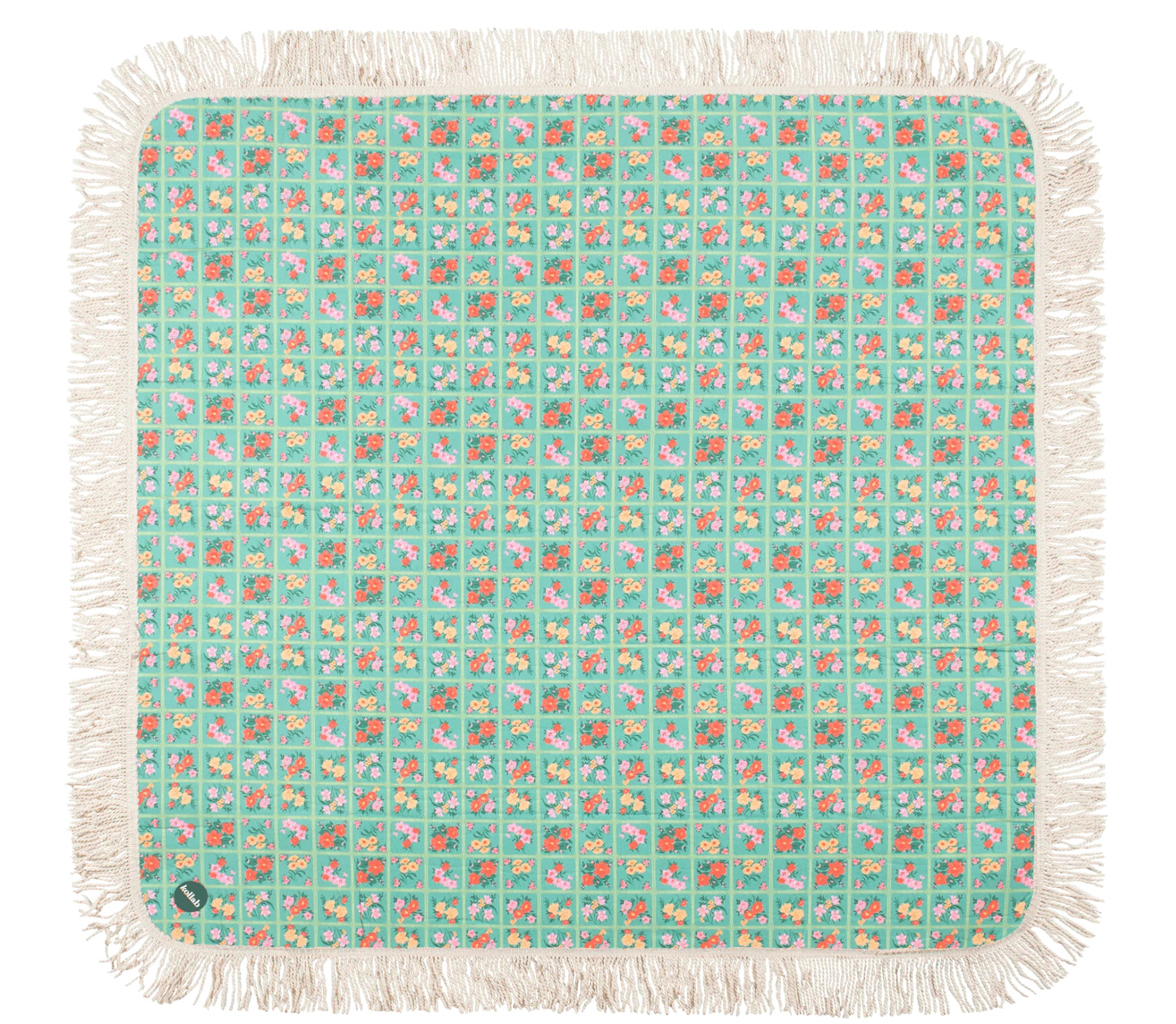 Kollab - Fringed Medium Picnic Mat - Vintage Patch
