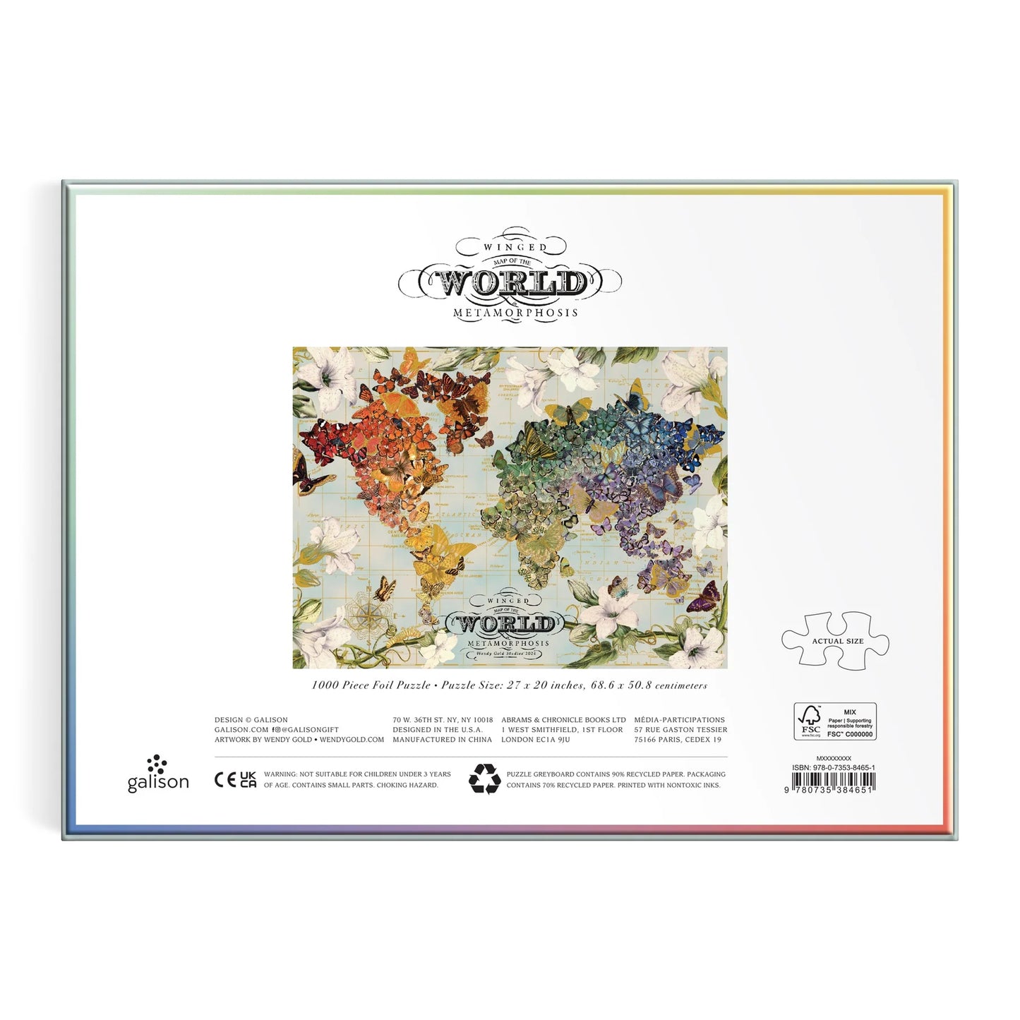 Galison - Wendy Gold Winged Metamorphosis - 1000pc Foil Puzzle
