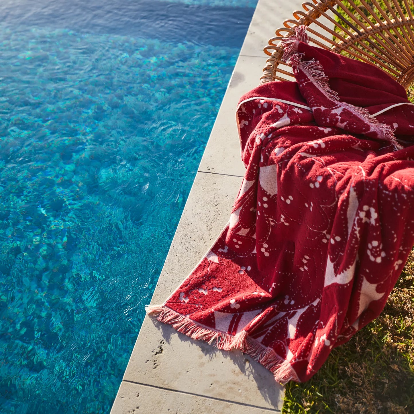 Sage X Clare - Lucia Bath Sheet - Crimson