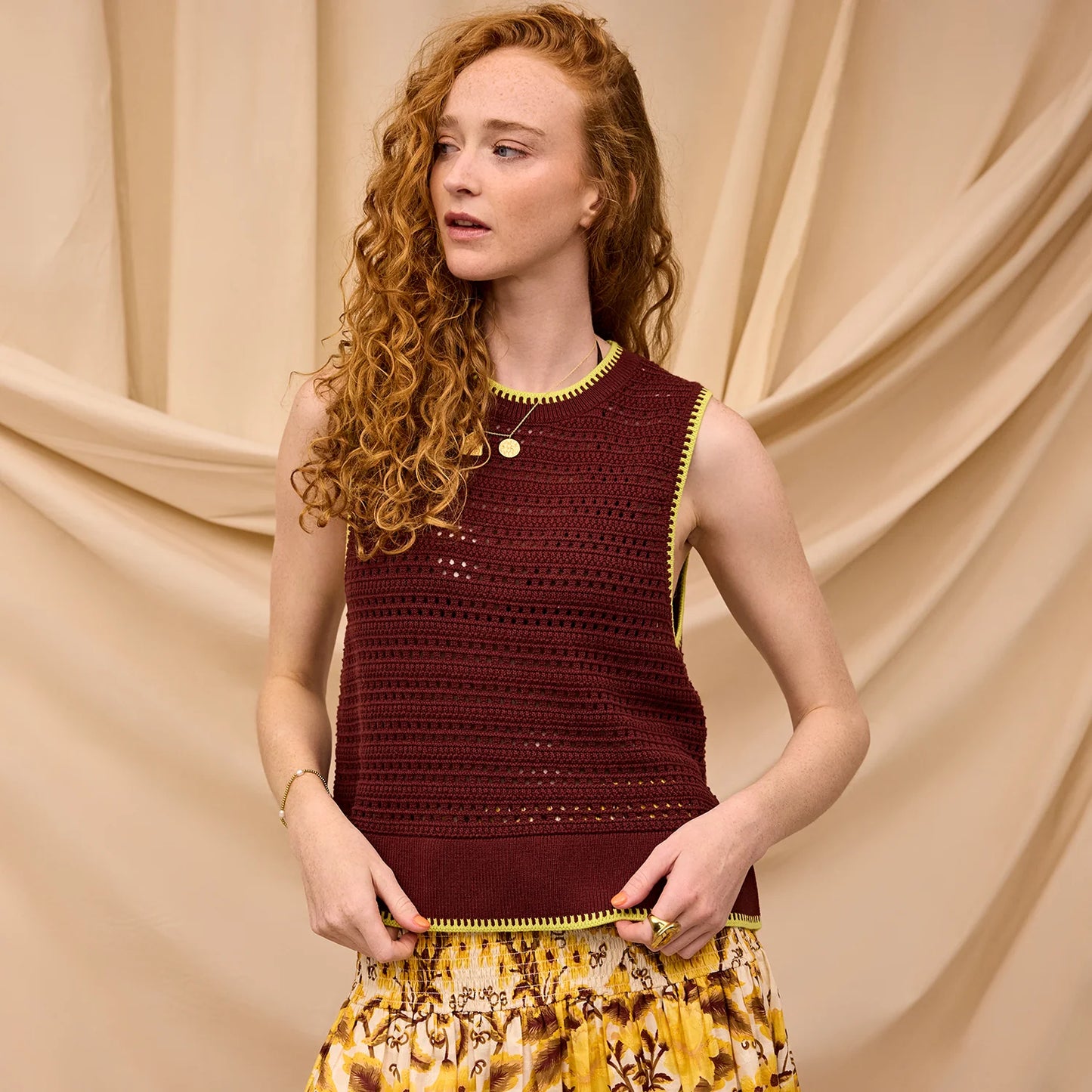 Sage X Clare - Natalina Knit Top - Garnet