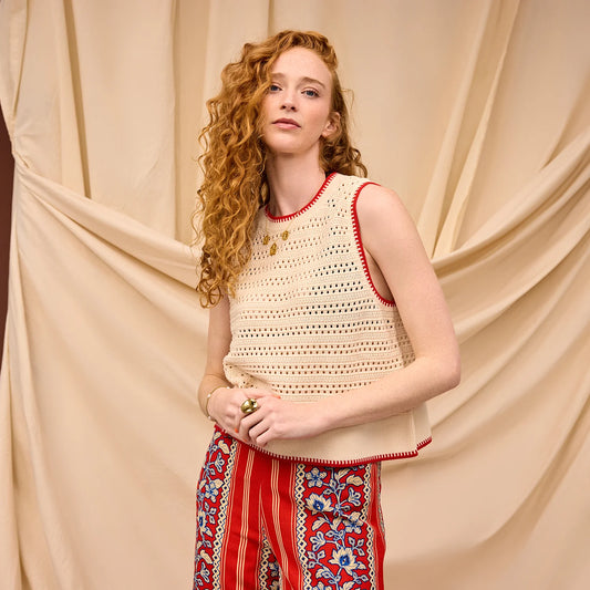 Sage X Clare - Natalina Knit Top - Pearl