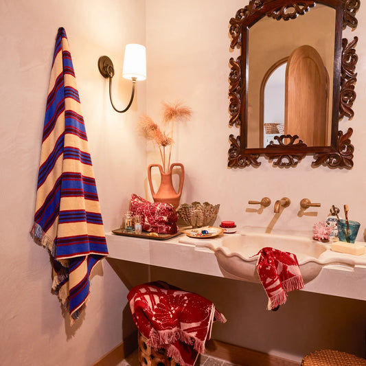 Sage X Clare - Selene Bath Sheet - Azure