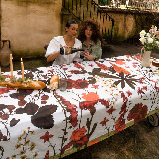 Wandering Folk - Flourish Tablecloth - Berry