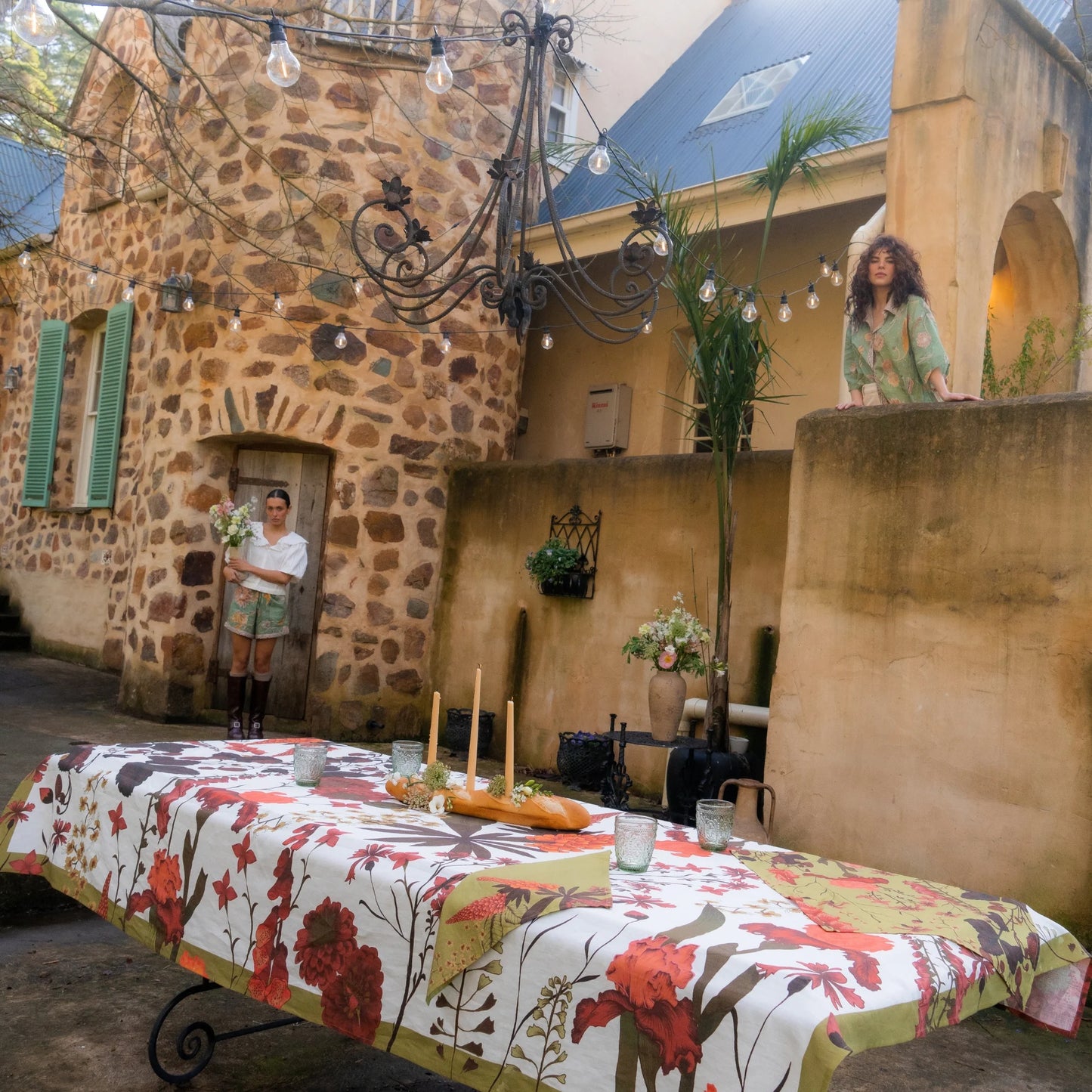 Wandering Folk - Flourish Tablecloth - Berry