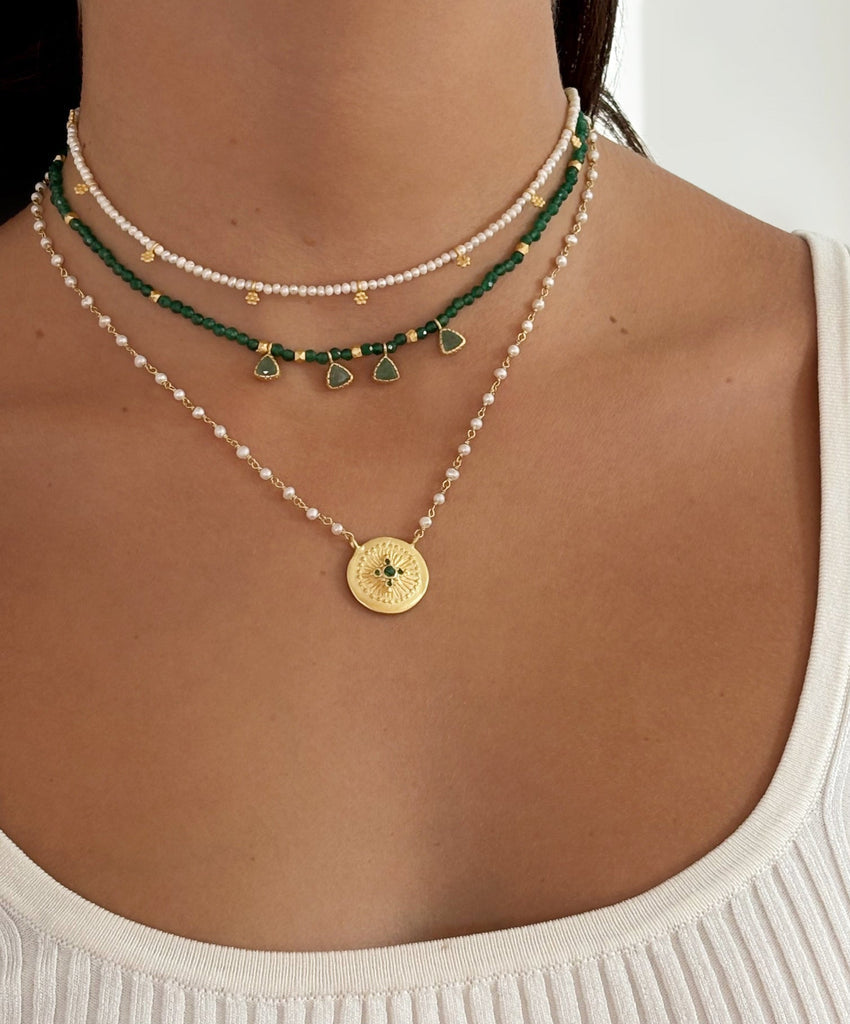 Rubyteva Design - Green Zircon Haveli Necklace