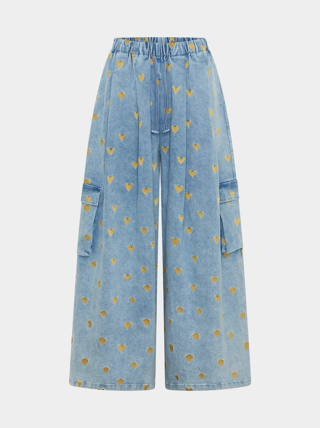 La Boheme Girls - Ezra Pants - Denim Hearts