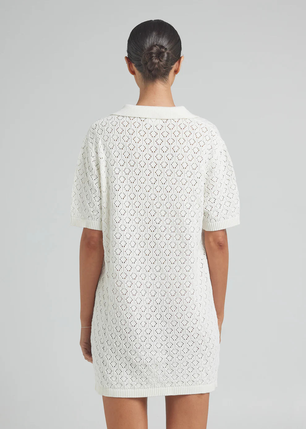 Poolside Paradiso - Mimosa Knit Shirt Dress - Gardenia