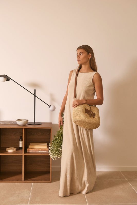 Nim The Label - Leather Trim Raffia BB - Natural