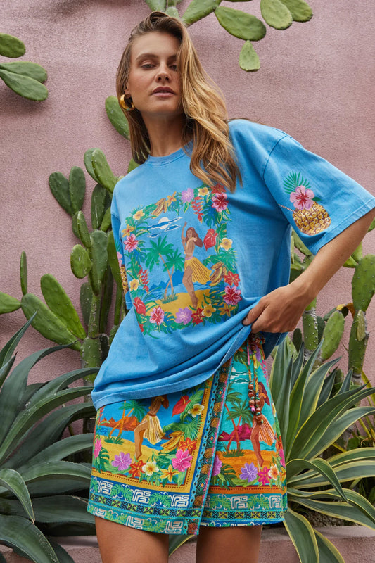 Nine Lives Bazaar - Aloha Girl Tee - Aloha Print