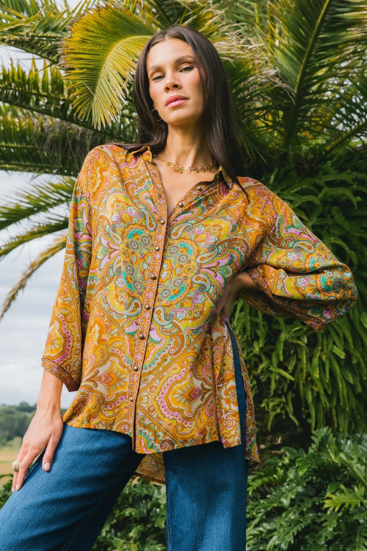 Nine Lives Bazaar - Esther Shirt - Cinnamon
