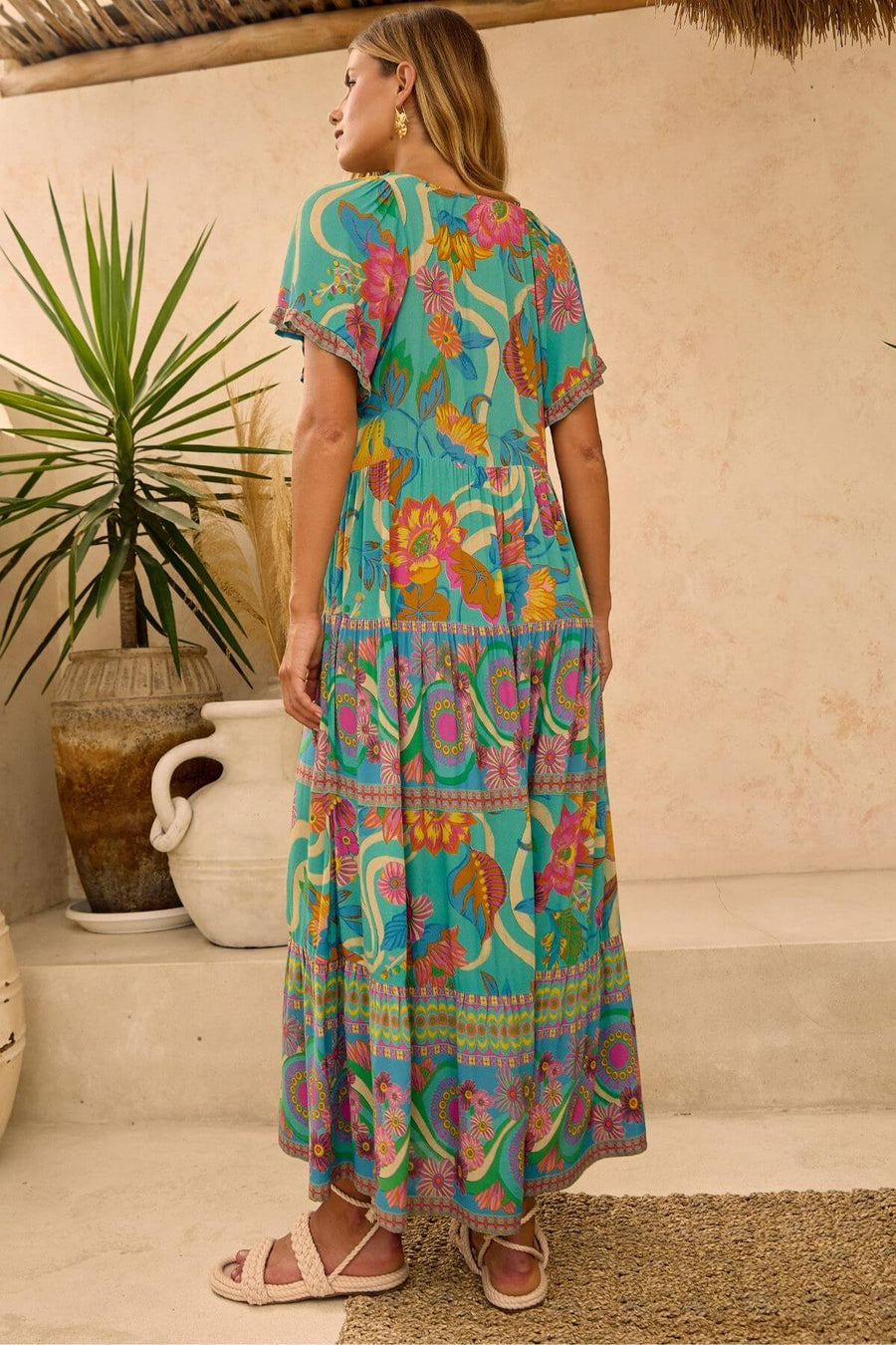 Nine Lives Bazaar - Harmony Midi Dress - Summer Sky