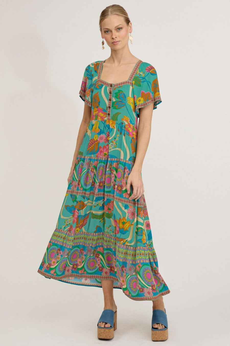 Nine Lives Bazaar - Harmony Midi Dress - Summer Sky