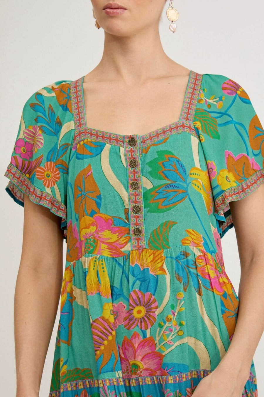 Nine Lives Bazaar - Harmony Midi Dress - Summer Sky