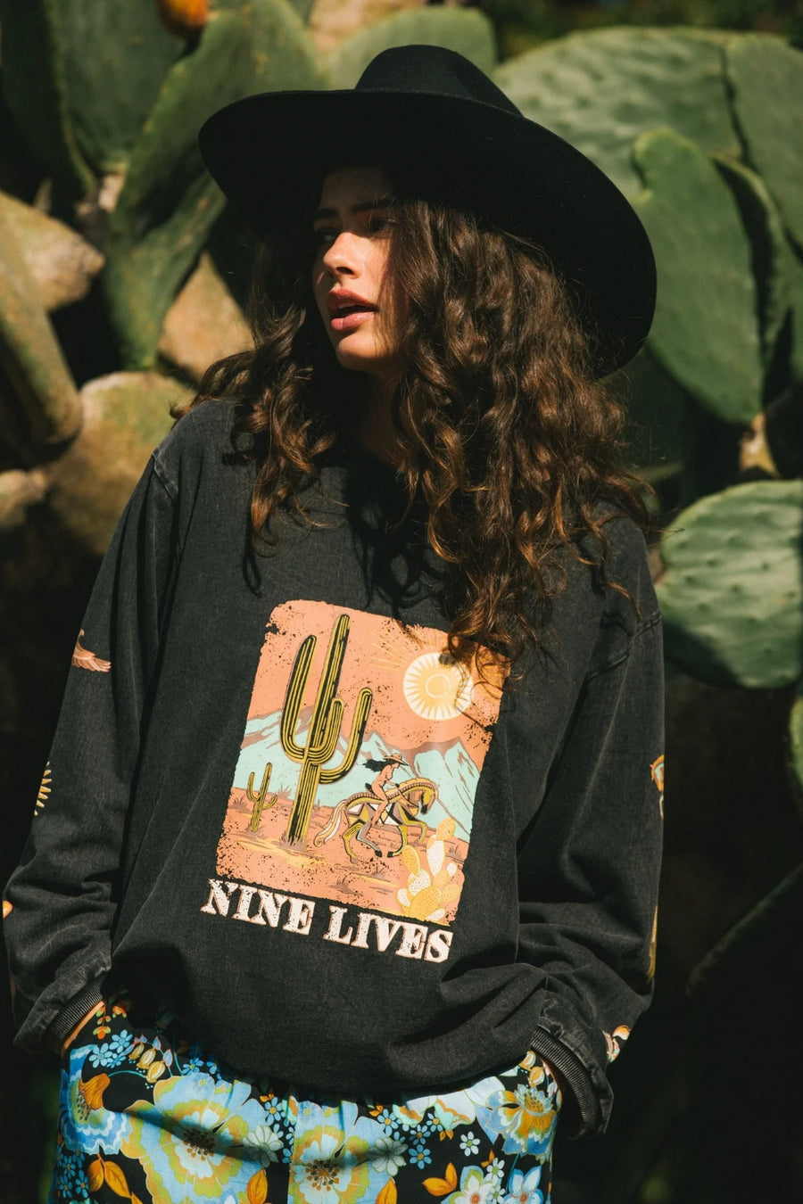 Nine Lives Bazaar - Rambler Longsleeve Tee - Stonewash