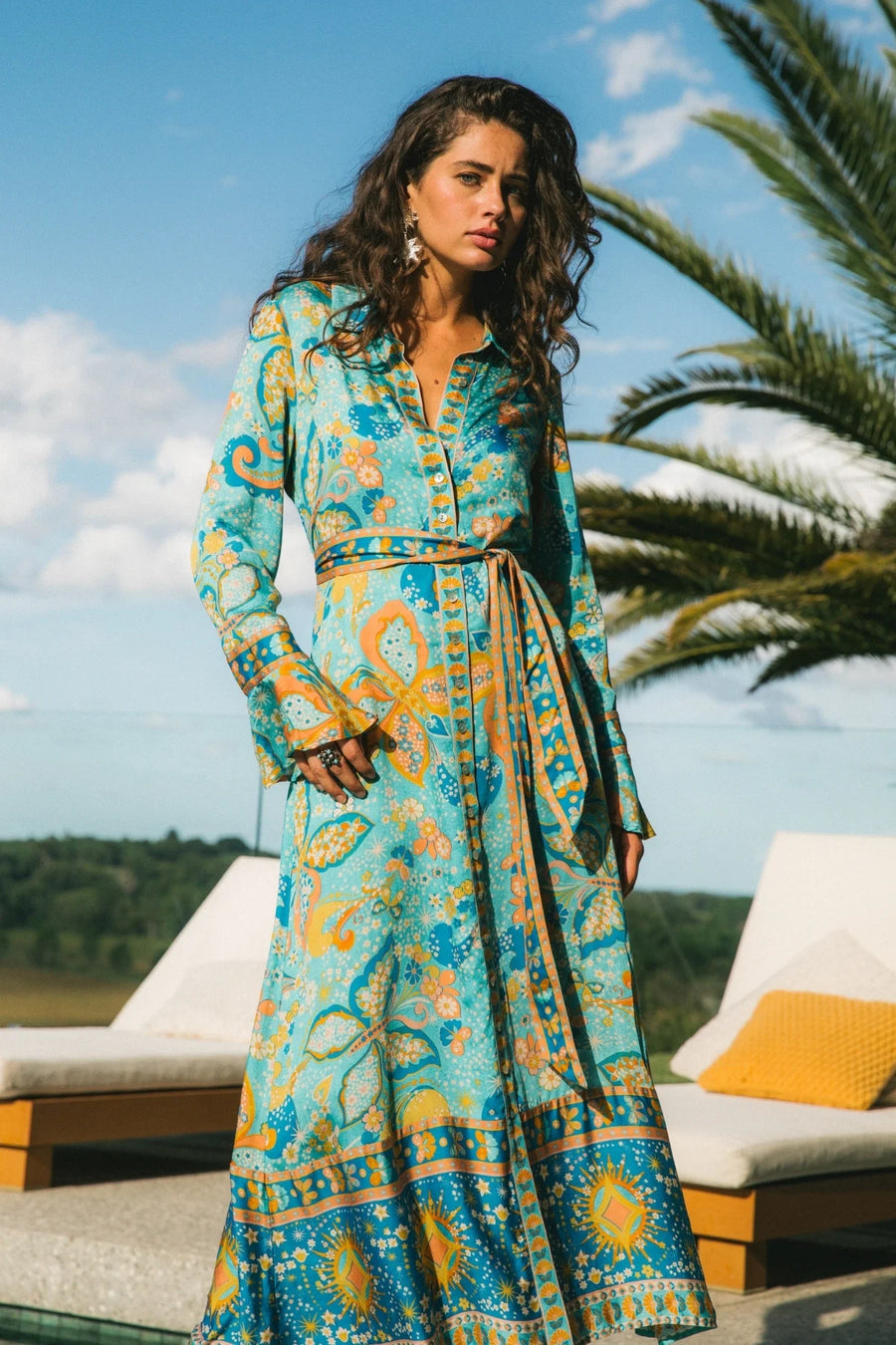 Nine Lives Bazaar - Pearl Midi Dress - Aquamarine