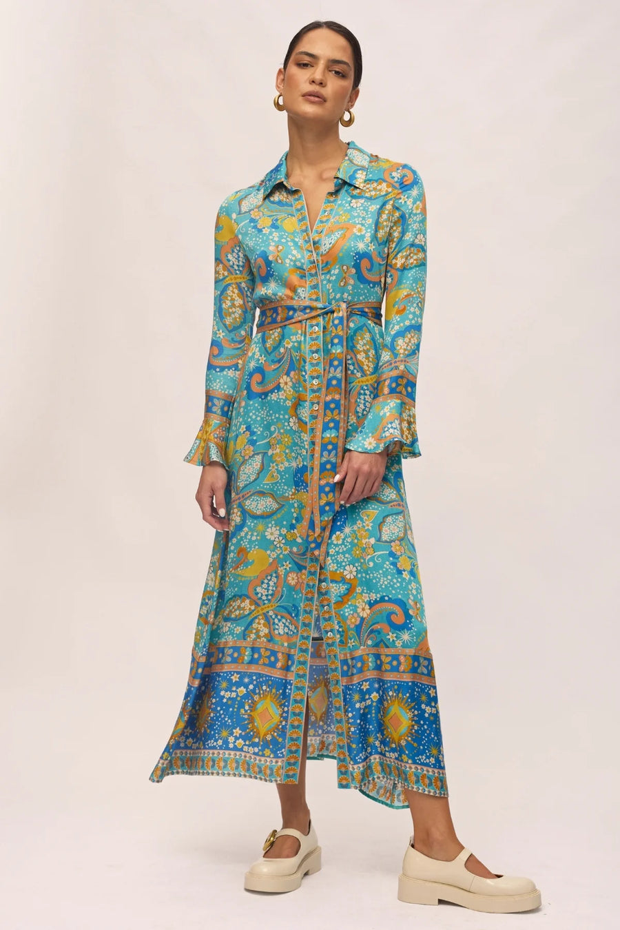 Nine Lives Bazaar - Pearl Midi Dress - Aquamarine