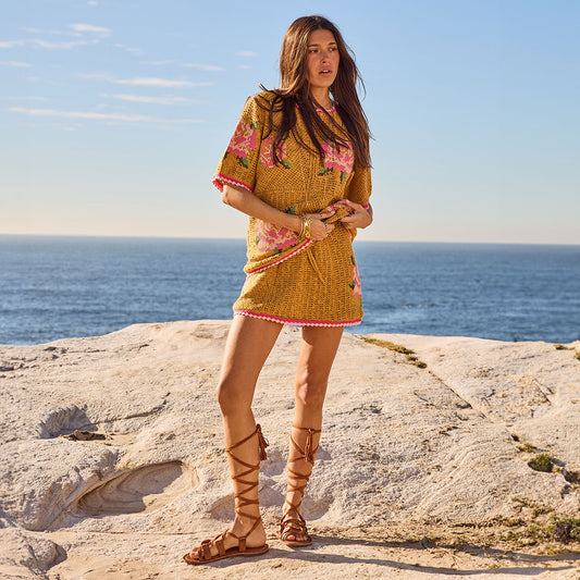 Spell - Coastal Granny Mini Skirt - Mustard