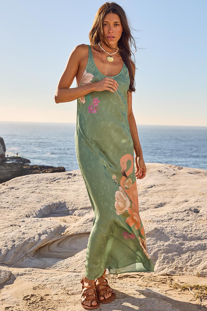 Spell - Floridian Bias Dress - Sage