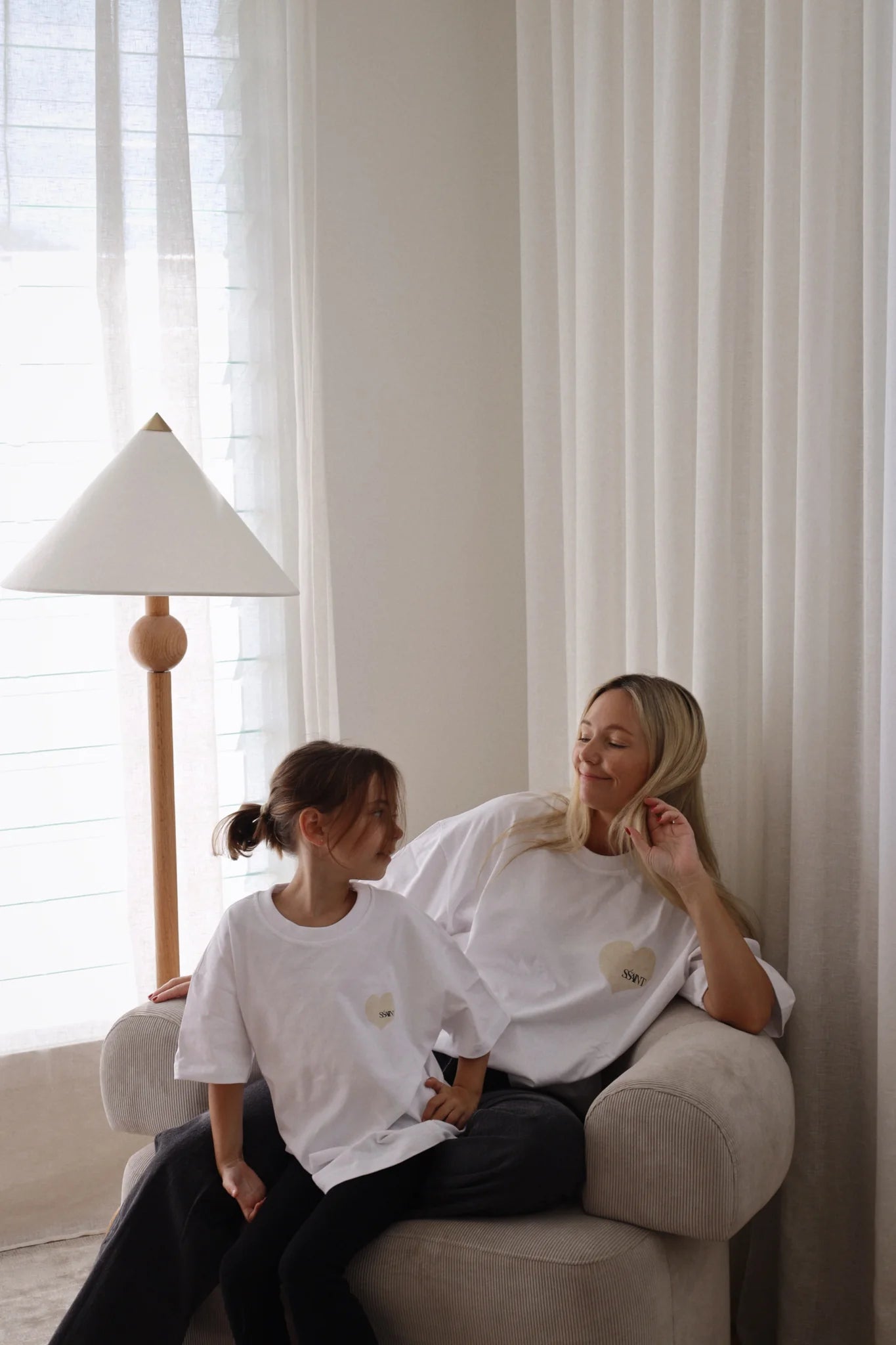Ssaint Apparel - Heart Tee - Cream on White - Kids