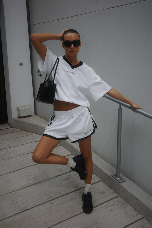 SSAINT Apparel - Reflective V Neck Tee - White