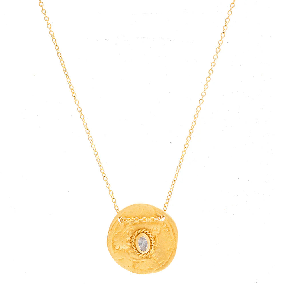 Rubyteva Design - Cleopatra Coin Necklace - Cubic Zirconia