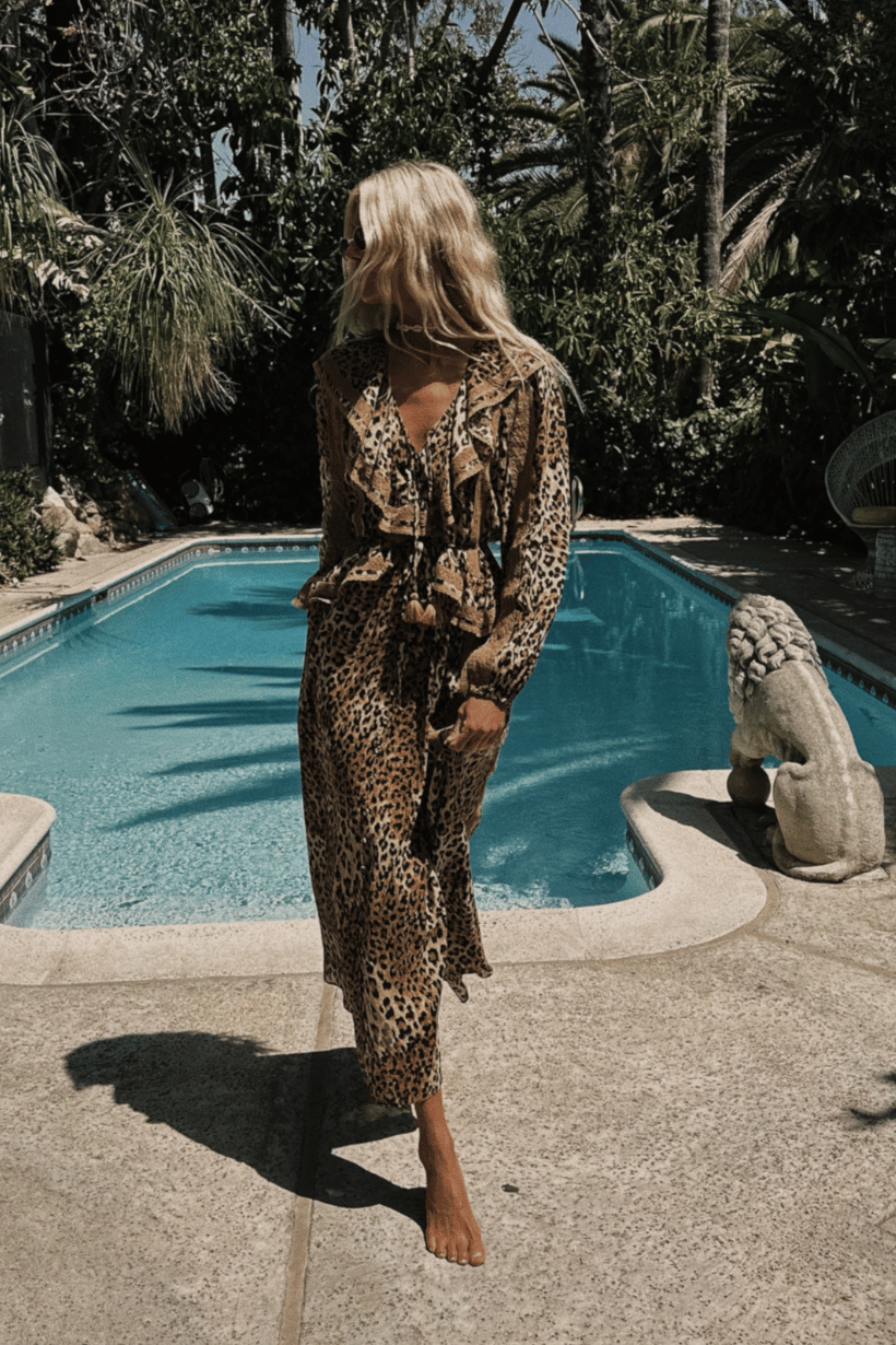 Spell - Samantha Lace Gown - Vintage Leopard