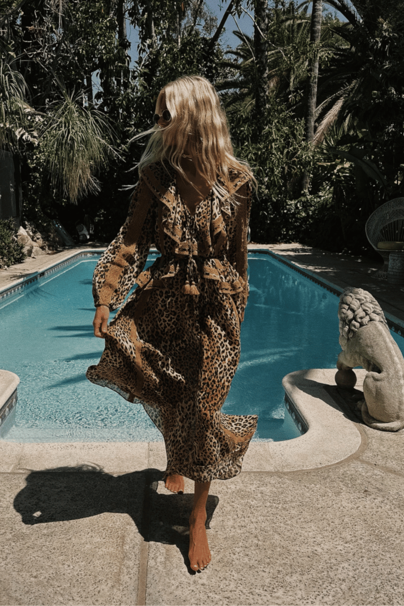 Spell - Samantha Lace Gown - Vintage Leopard