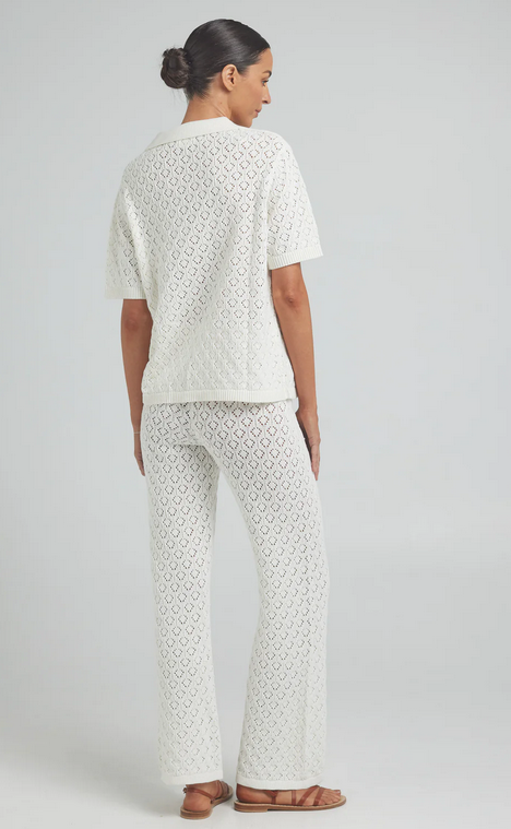 Poolside Paradiso - Mimosa Knit Shirt - Gardenia