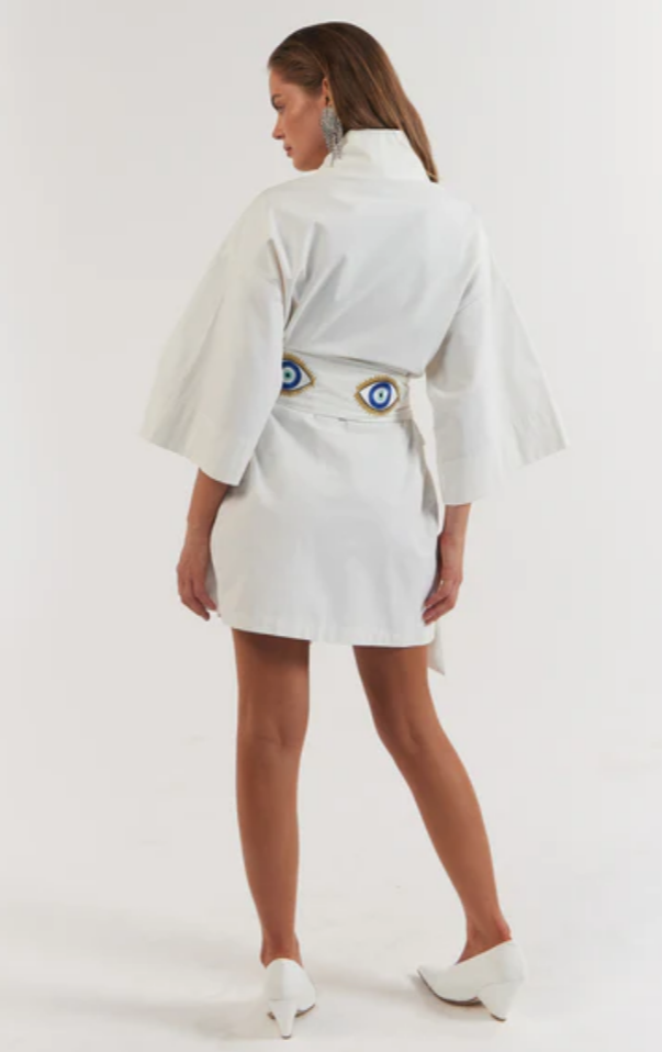 La Boheme Girls - Nirvana Robe Dress - White Evil Eye