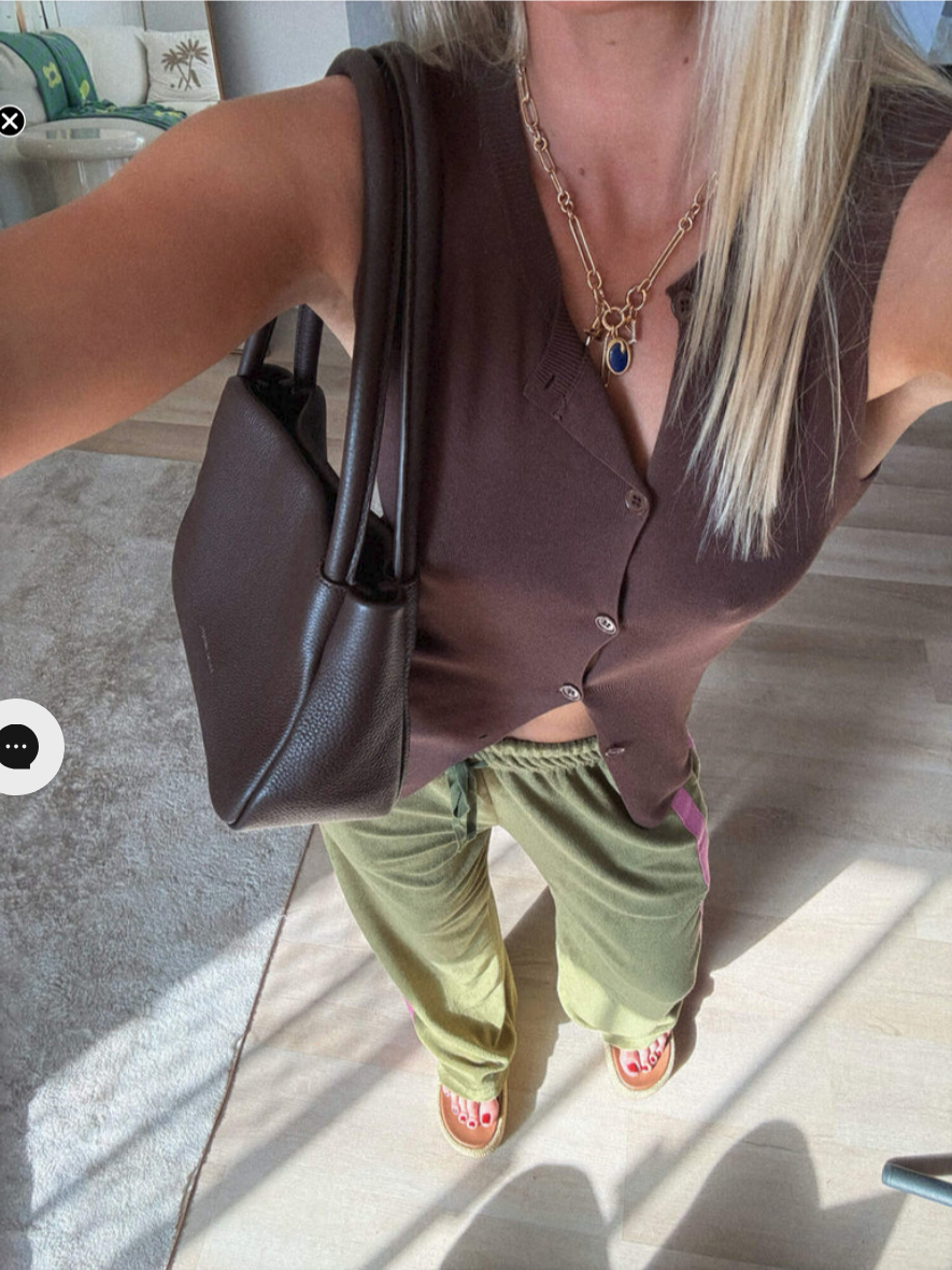 La Boheme Girls - Viva Terry Pant - Olive + Pink