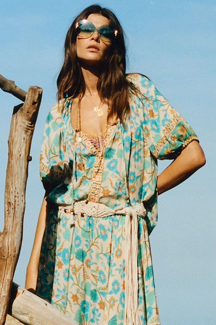 Spell - Goldie Short Sleeve Blouse - Lagoon