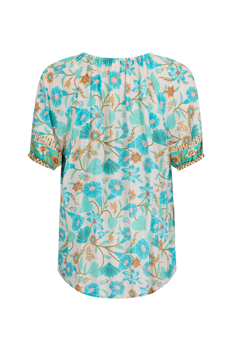 Spell - Goldie Short Sleeve Blouse - Lagoon
