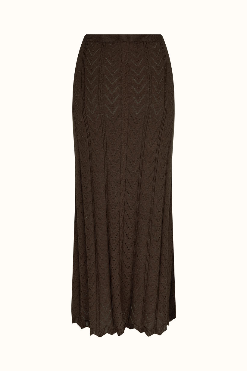 Spell - Lou Lou Midi Skirt - Cacao