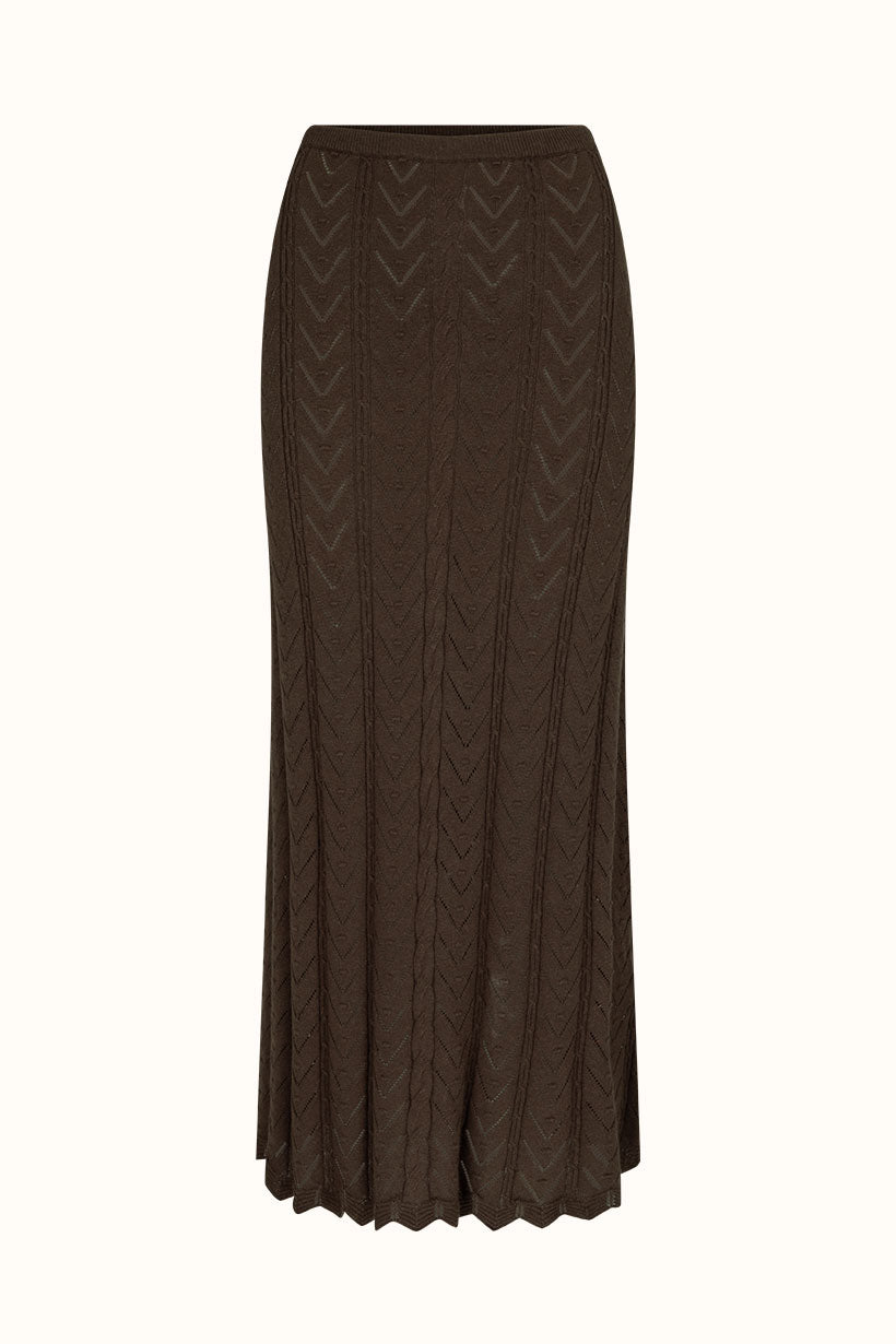 Spell - Lou Lou Midi Skirt - Cacao