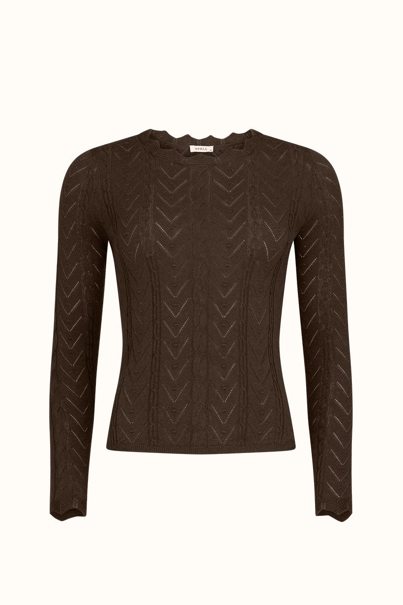 Spell - Lou Lou Knit Top - Cacao