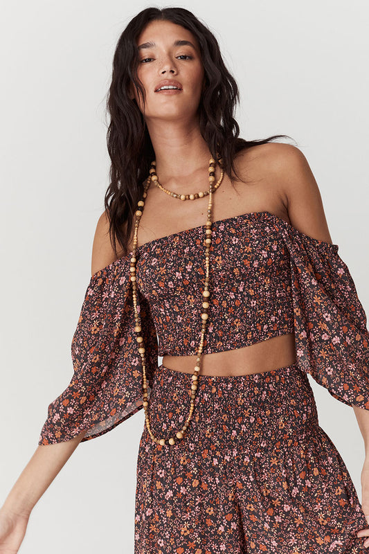 Spell - Love Jetty Shirred Top - Balmy Nights