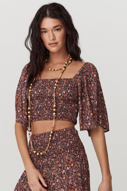 Spell - Love Jetty Shirred Top - Balmy Nights