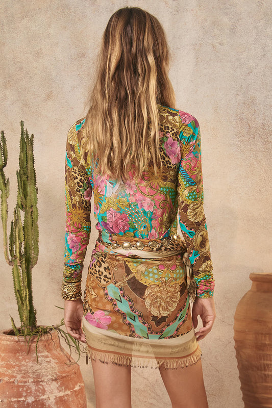 Spell - Lovers & Dreamers Mesh Long Sleeve Top - Cosmos Pink